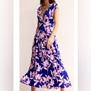 BODEN Vanessa Wrap Jersey Maxi Dress Sweet Lilac Silhouette Bloom US 2P